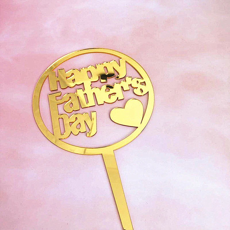 

Happy Father's Day Cake Topper dad heart Birthday Cupcake Topper