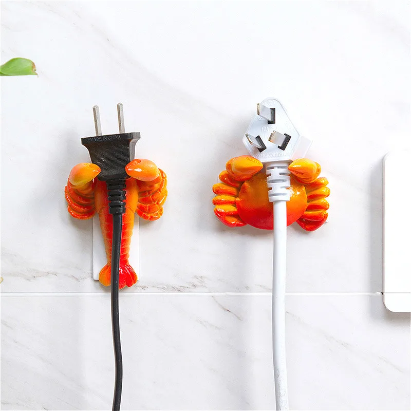 Мультяшная настенная вешалка без отверстий крючок из смолы креветка краб