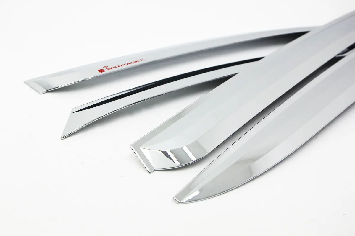 

Chrome door visor side window deflector shade sun rain shield silver trips eaves for KIA sportage R