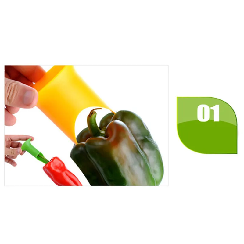 2в1 перец чили колокол Jalapeno корер для удаления семян Зеленый Перец Чили резак