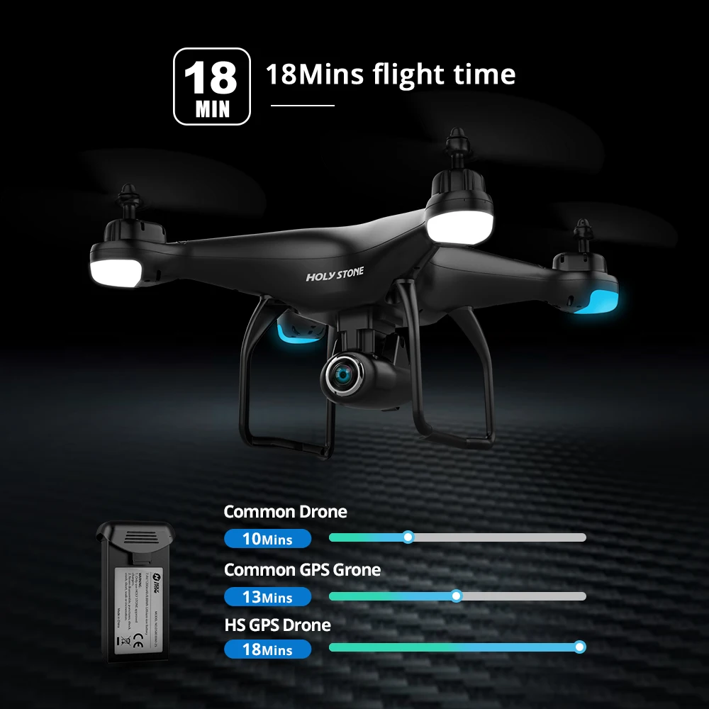 Holy Stone HS120D gps Дрон FPV с HD камерой 1080p Wifi RC дроны селфи следуем за мной Квадрокоптер gps ГЛОНАСС Квадрокоптер 300 м