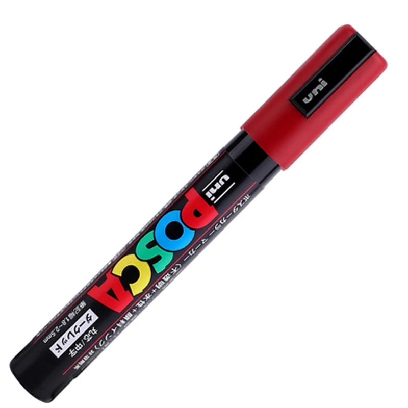 3 шт./партия Mitsubishi Uni Posca PC-5M маркер-средний Tip-1.8mm-2.5mm 17 цветов художественные маркеры офисные школьные принадлежности - Цвет: Красный