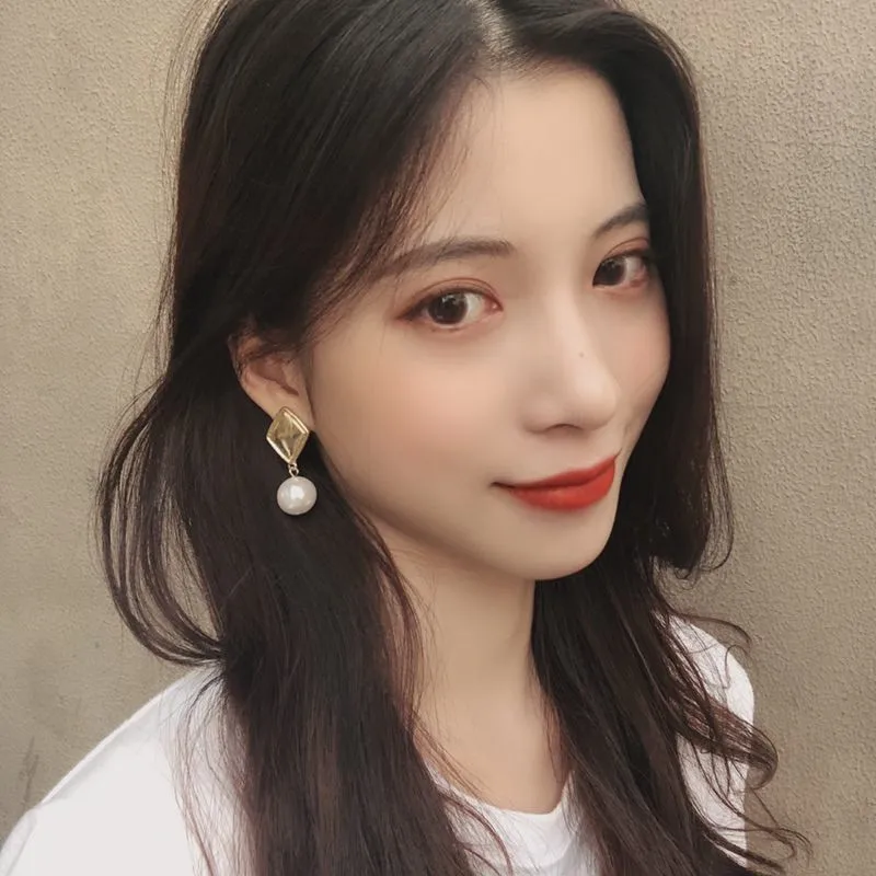 Модная популярная жемчужина серьги в виде геометрических фигур характер