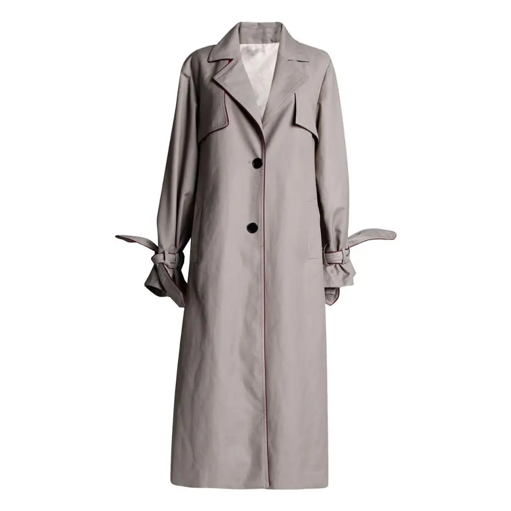 

MSXU 2020 Runway High Quality Pleated Patchwork Windbreaker Long Jacket Women Knee Length Trench Coat