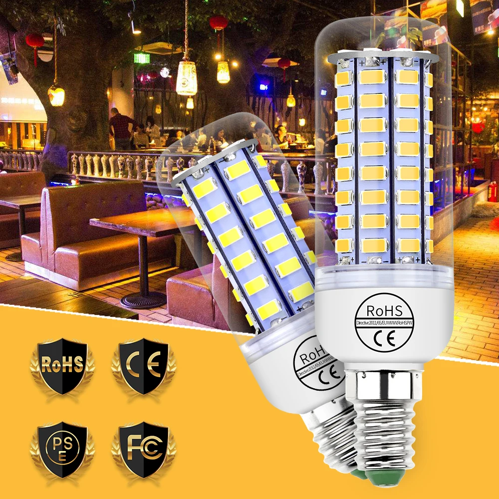 

GU10 LED Bulb G9 Light 5730 Bombilla E14 LED Corn Bulb E27 LED Lamp B22 24 36 48 56 69 72leds Lampada 220V Chandelier Lighting