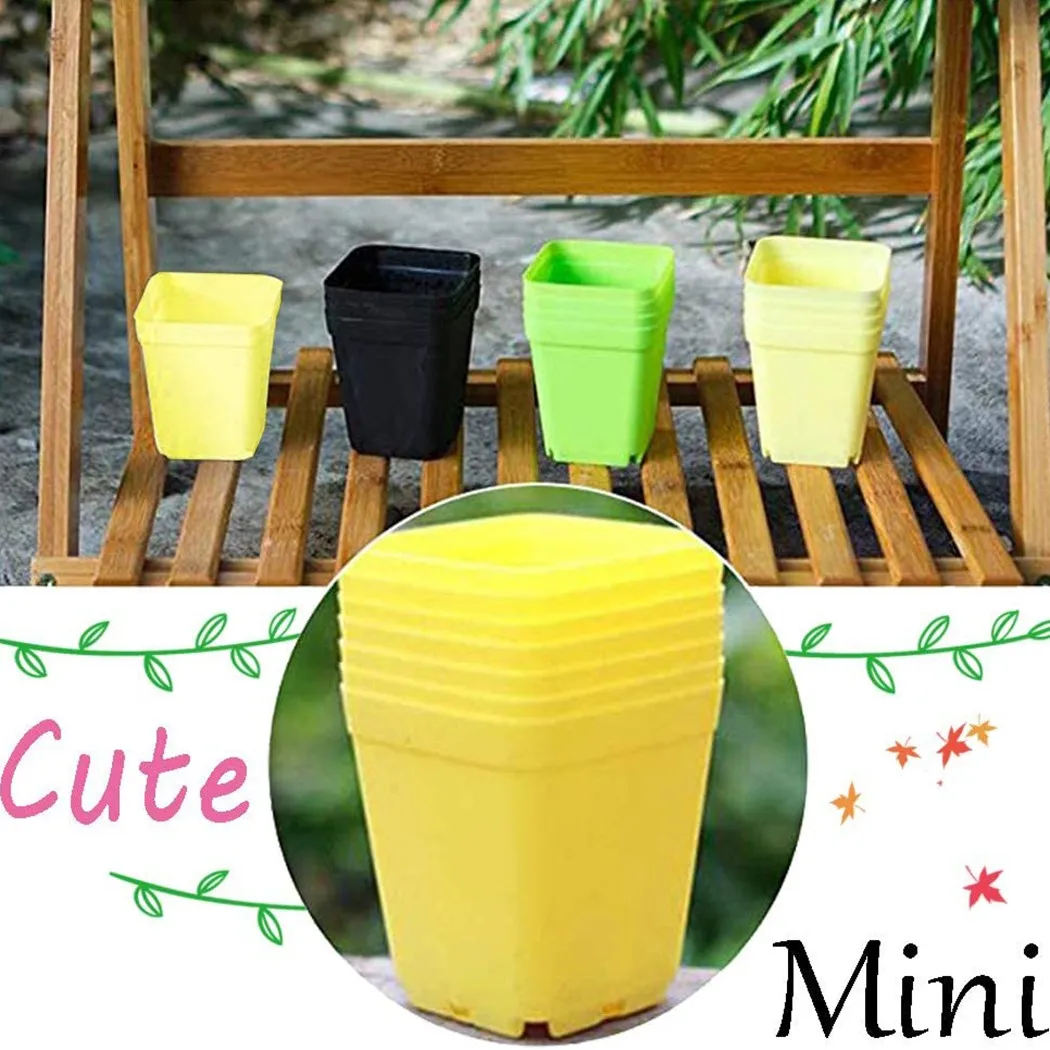 

20pcs 5.5CM Mini Basin Square Flower Pot Succulent Plant Trays DIY Transplant Flowerpot Planters Grow Pot Home Office Decor