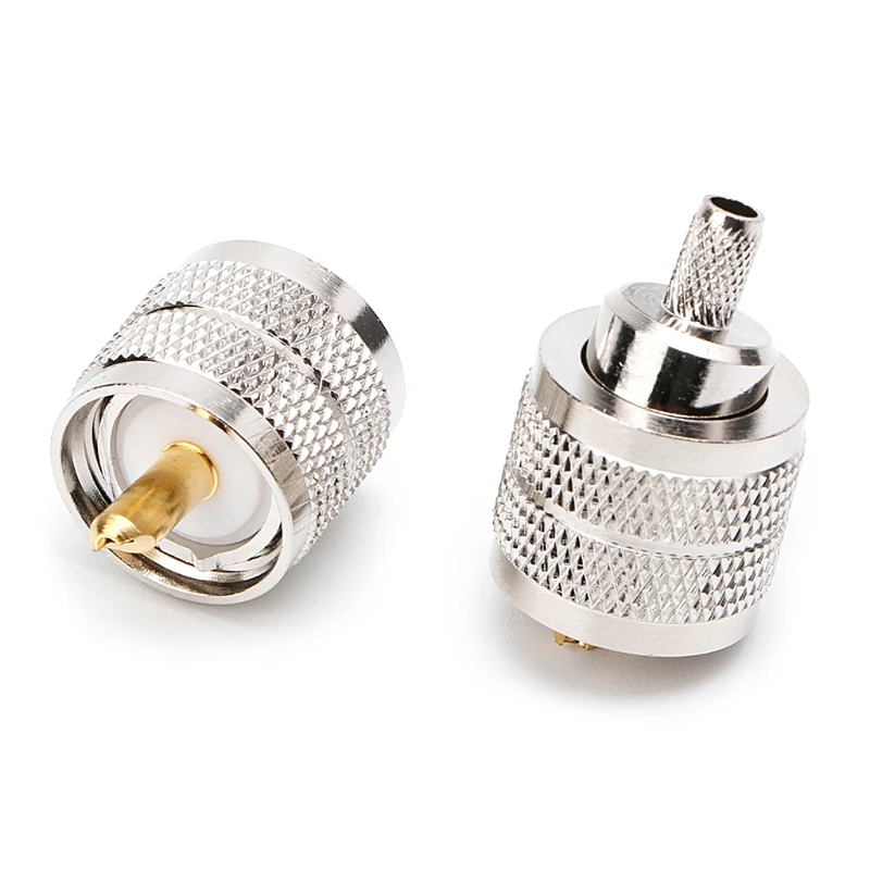 

10PCS UHF Male PL259 Plug Crimp RG58/142 LMR195 RG400 Screwed Coupling Connector Mar28