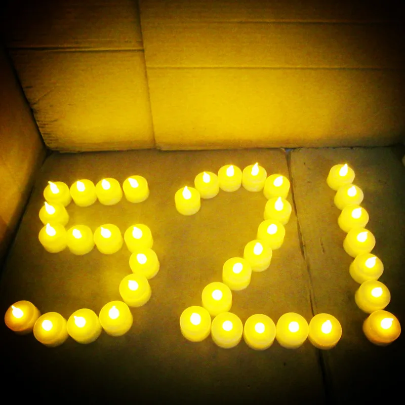 24pcs LED Candles Warm White Led Flameless Battery Operated Moving Artificial Tea Light for Wedding Anniversary Party |