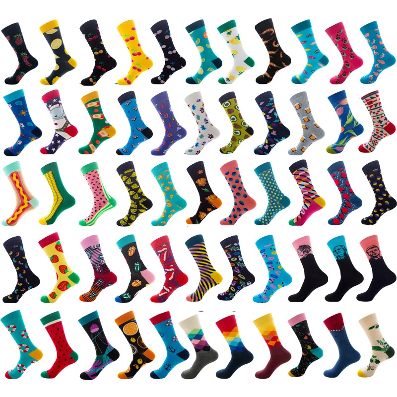 Funny Funy Socks Happy Plus Size Men's Socks 40 PAIRS Fruit Women's Socks Sock Funny Novelty Cute Lovely Pop Accessories Woman