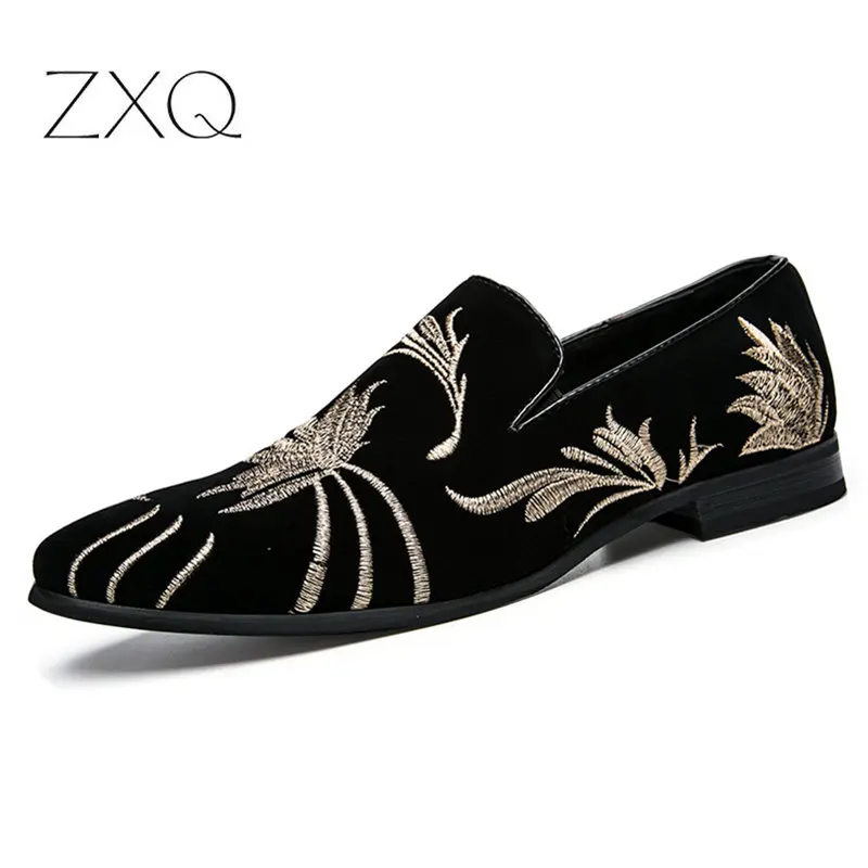 Summer Design Men's Shoes Leather Loafers Men Casual Flats Shoes Black Embroidery Flower Moccasins Free Shipping Size 38-47 images - 6