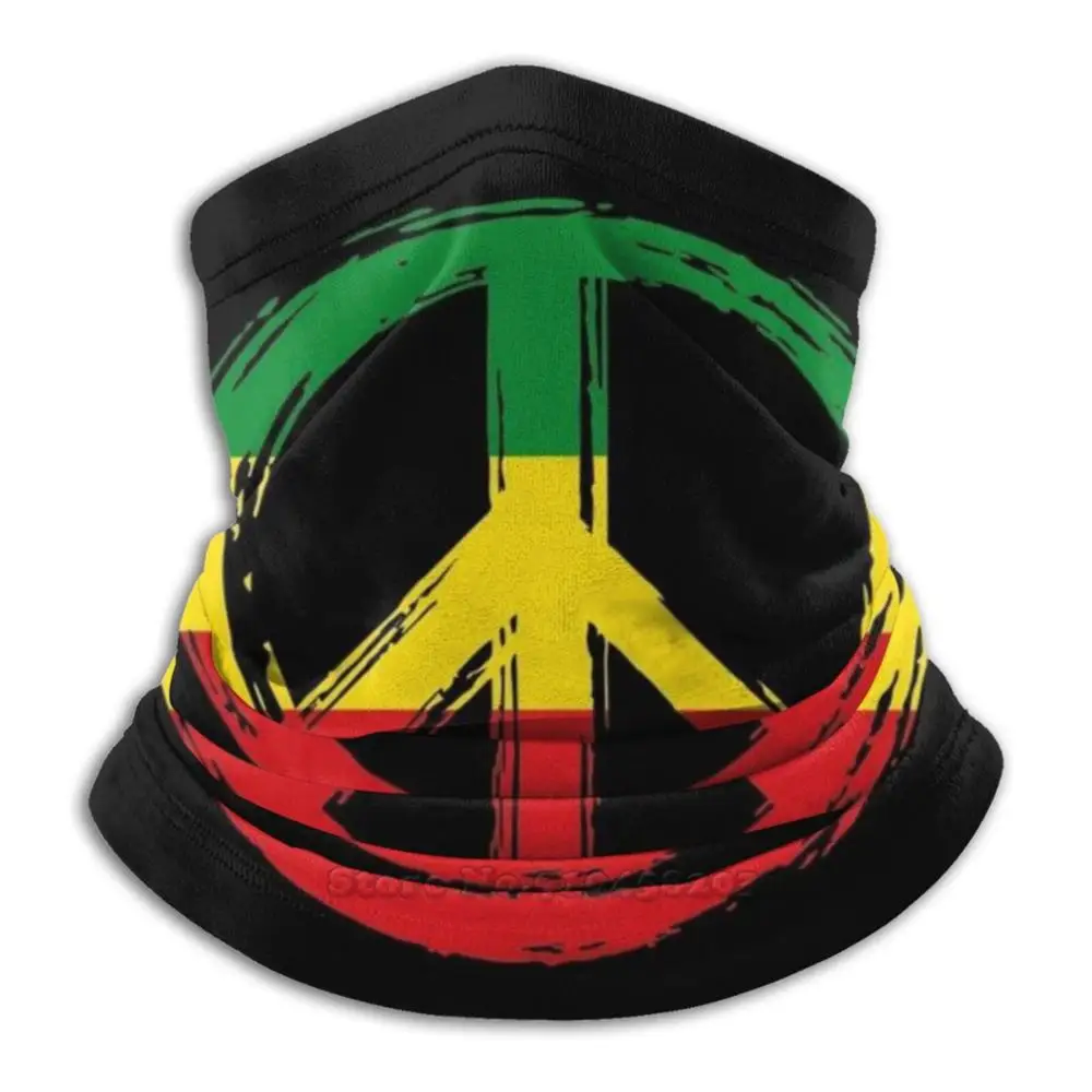 

Символ мира с растафари регги цвета, черная версия микрофибры для шеи Обогреватель бандана шарф маска для лица символ мира регги