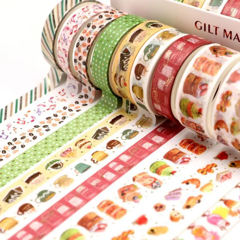 

Bronzing Washi tape set handmade diy and paper stickers cup stickers hand account stickers gift box Masking tape cute stationery