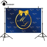 allenjoy photographic background royal blue golden bow frame birthday wedding party personalized backdrop photophone photocall