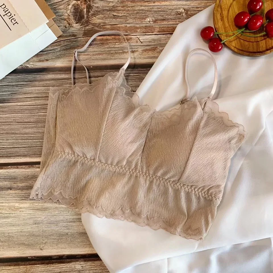 

2021 New Tulle Lace Bra Wrapped Chest Women Underwear Vest