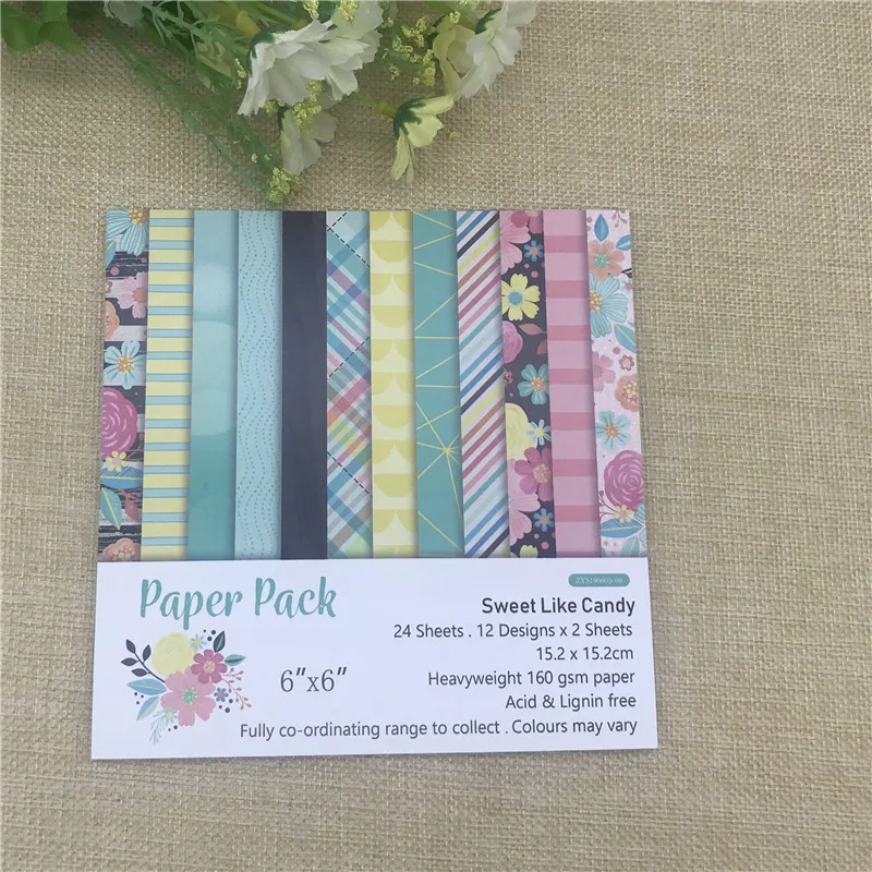 6 &quotX6&quot сладкий как конфеты узорной бумаги Скрапбукинг бумажный пакет бумага