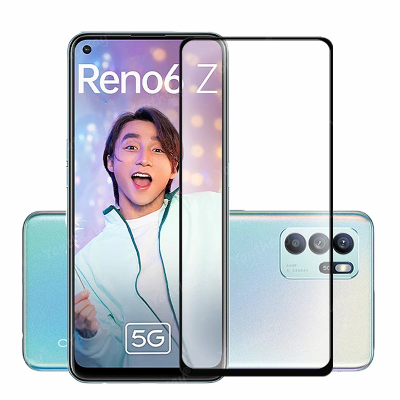 Vidrio templado para OPPO Reno6 Z, pel&iacute;cula protectora de pantalla completa para c&aacute;mara OPPO Reno 6 Z-2