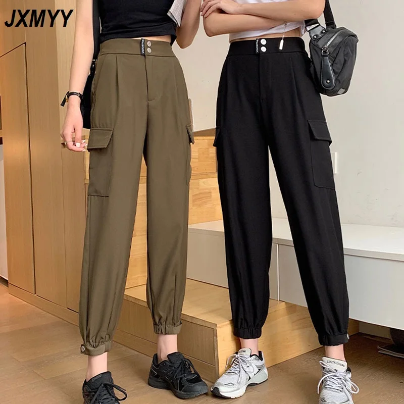 

Spring, summer, new overalls female loose show thin beam foot tall waist leisure trousers nine points haroun pants pants