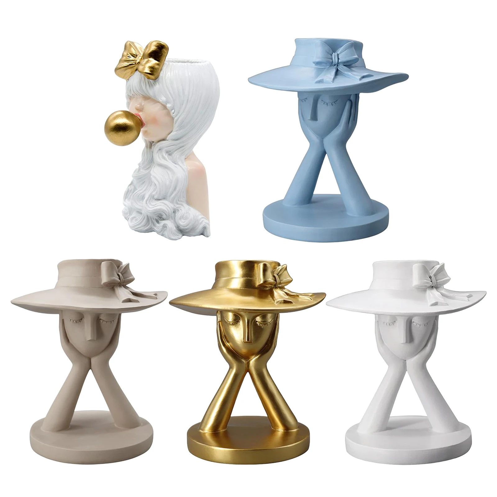 

Скандинавский портрет из смолы, цветочный горшок, статуя, скульптуры, фигурка растения, сушеные цветы, горшок, поделки, декор для гостиной