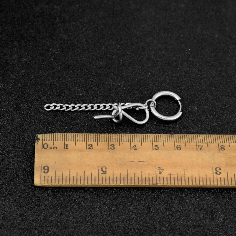 

2021 New 1 Pair Tassel Earrings For Women Stainless Steel Punk Metal Knotted Earring Men Jewelry Never Fade