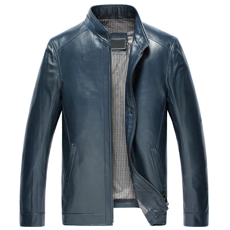Мужская кожаная куртка осенне-зимняя Мужское пальто из натуральной овечьей