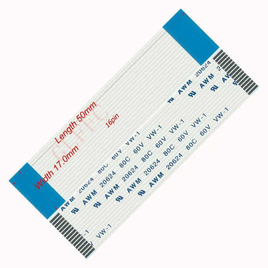16pin 1 0 шаг 50 мм-190 мм a-тип Гибкий плоский кабель FFC awm 20624 ROHS для ttl lcd DVD Компьютера |
