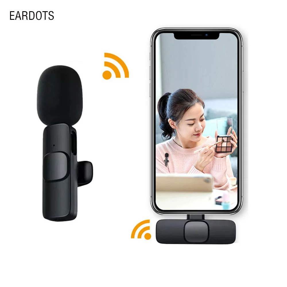 

New 2.4G Wireless Lavalier Microphone Portable Audio Video Recording Mic For IPhone Android Live Game Mobile Phone Camera