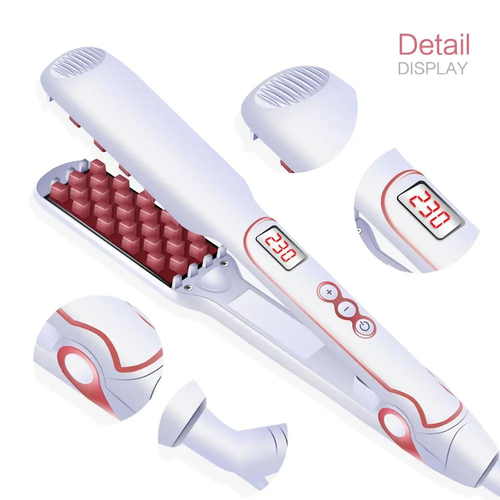 

Fluffy Hair Straightener & Volumizing Iron Digital Flat Iron For Woman Hair Styling Tools Straightening-Rihanna Recommended 2020