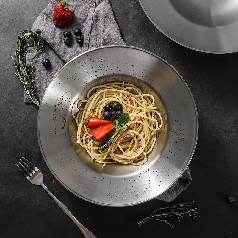 ONLYCOOK тарелка для макаронных изделий 304 из нержавеющей стали 25/27 см с двойной