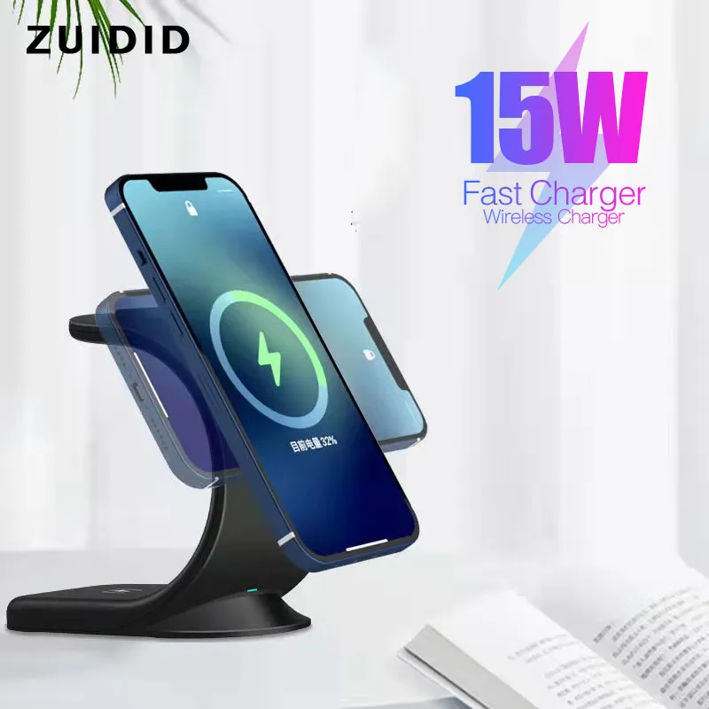

15W Qi Fast Wireless Charger 3 In 1 Quick Charging Dock Station For iPhone 13 12 11 Pro XS MAX Apple Watch SE 6 5 4 AirPods Pro