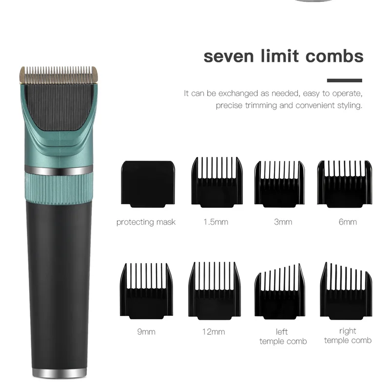 CkeyiN Hair Trimmer IPX7 Waterproof Clipper USB Rechargeable Beard Cutting Full Set LED Display Cordless Mower Limited Comb | Бытовая