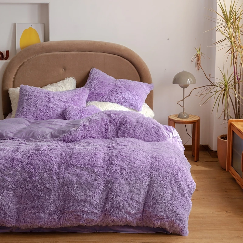 Пододеяльник зимнее очень теплое плюшевое бархатное постельное белье комплект