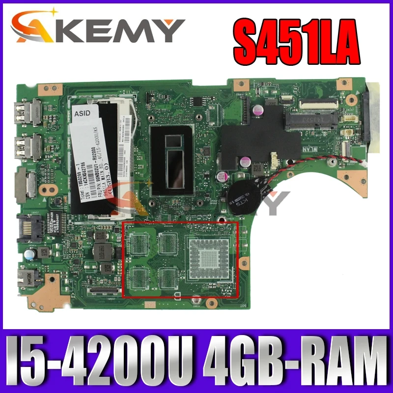 Akemy S451LA материнская плата для ноутбука ASUS S451LN S451LB S451L V451 V451L протестированный