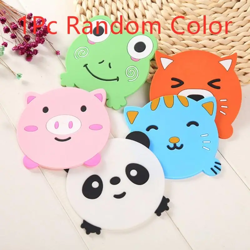 

Animal Cartoon Shape Silicone Coaster Non-slip Heat-resistant Durable Placemat Home Kitchen Table Mats Bowl Mats Accessories