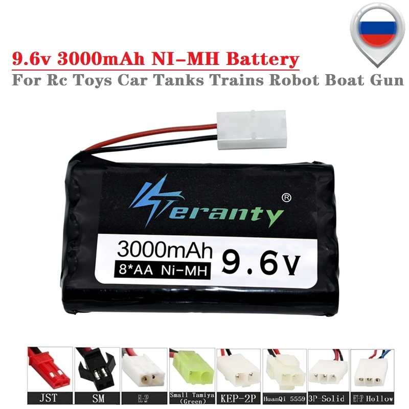 

9.6v 3000mah Rechargeable Battery For Rc toys Cars Tanks Robots Gun NiMH Battery AA 2400mah 9.6v Batteries Pack For Rc Boat 1PCS