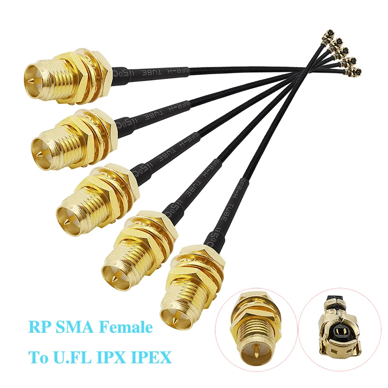 100 шт. RP SMA Female к U.FL/IPX/IPEX UFL RG1.13 антенна RF кабель в сборе K / для Mini PCI PCIe FPV|Соединители|
