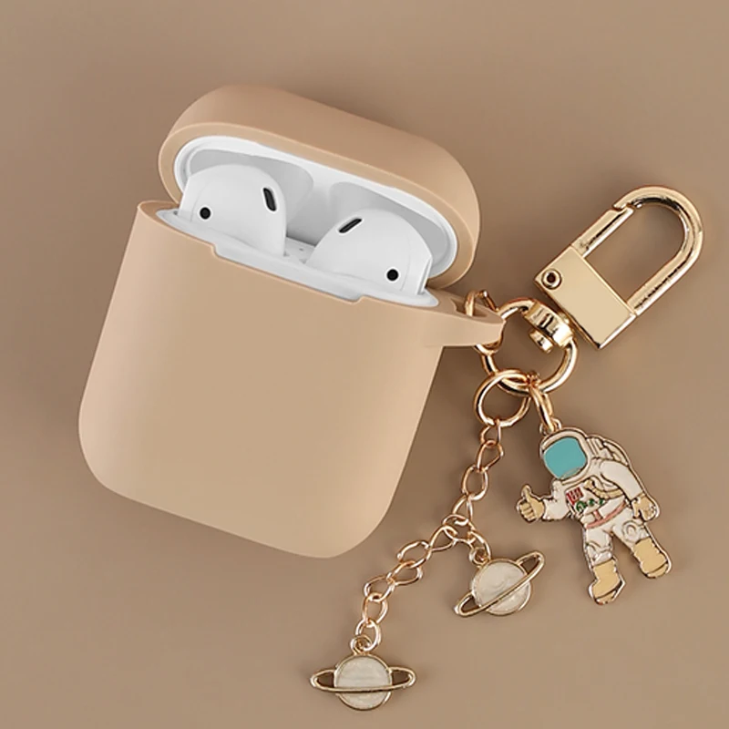 

Cosmic Astronaut Spaceman Silicone Case for Apple Airpods 1 2 Accessories Bluetooth Earphone Protective Cover Box Case Key ring