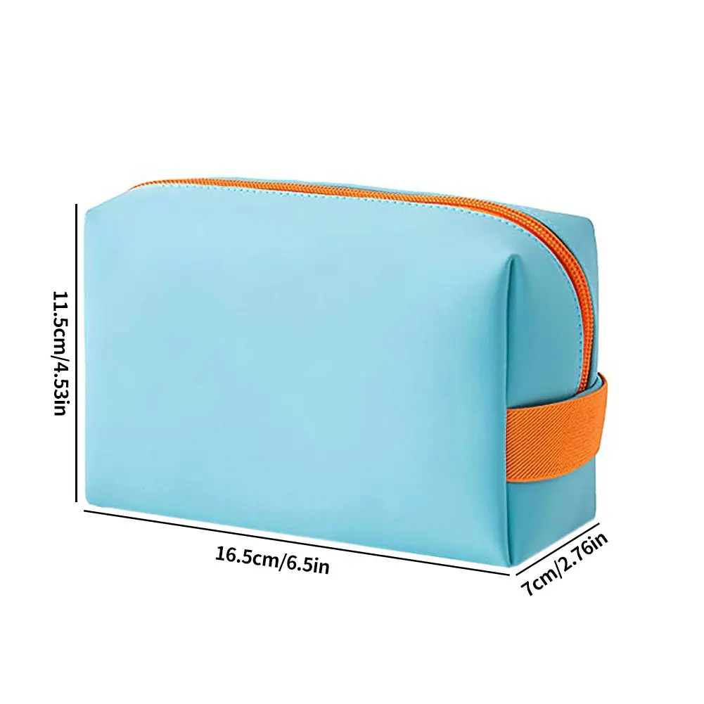 

Makeup Bags Portable Zipper Cosmetic Bag PU Leather Washable Travel Beauty Zipper Toiletry Bag Travel For Women Mint Multi Color