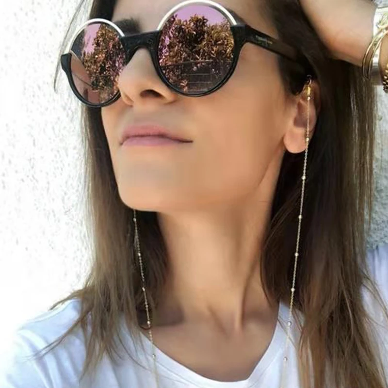 Золотая цепочка для очков золотая солнцезащитных шнурки ожерелье держатель