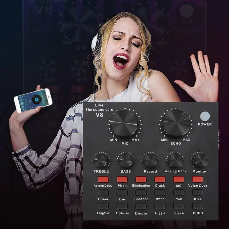 V8 аудио USB внешняя звуковая карта Микрофон гарнитуры в прямом - Цена: 1 007,92 руб.