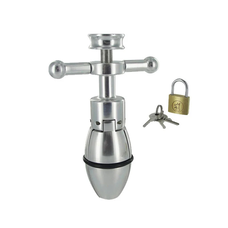 Регулируемая Анальная пробка анальная из нержавеющей стали с замком Анальный