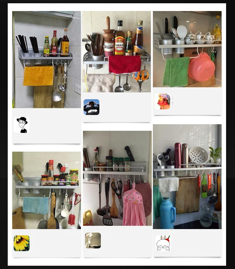 Кухонный держатель свободного отверстия на стене ножа подвесная полка кухонная