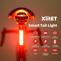 enfitnix xlitet smart bicycle tail light usb rechargeable waterproof brake sensing lights auto start stop bike warning light