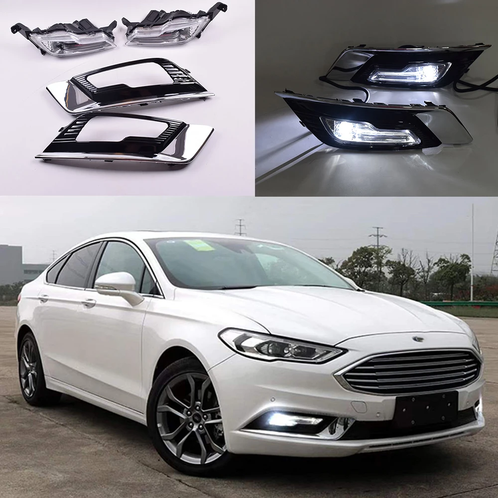 

Дневные ходовые огни ECAHAYAKU, светодиодсветодиодный, для Ford Mondeo 2017, 2018, 2019, 12 В, 1 пара