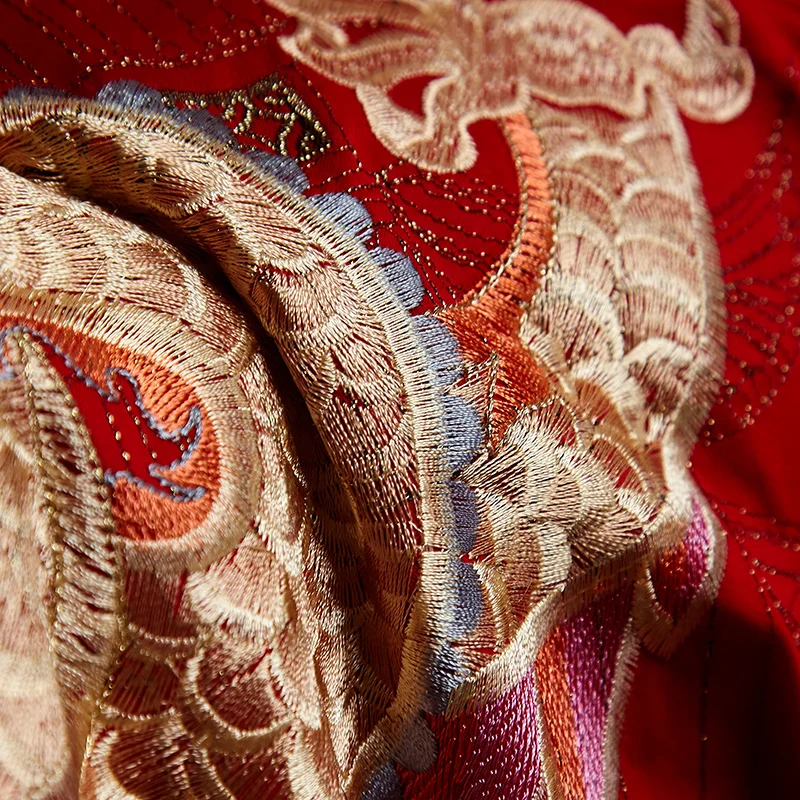 Новый роскошный 60S Египетский хлопок красный набор свадебного постельного белья