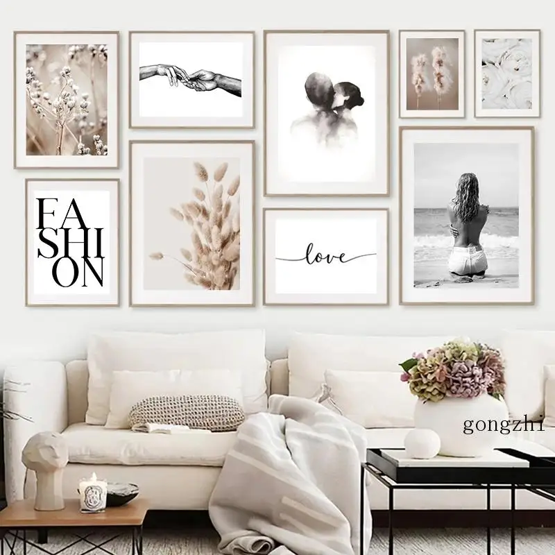 

Nature Landscape Nordic Poster Flower Grass Quote Canvas Painting and Prints Modern Wall Art Pictures for Bedroom Home Decor