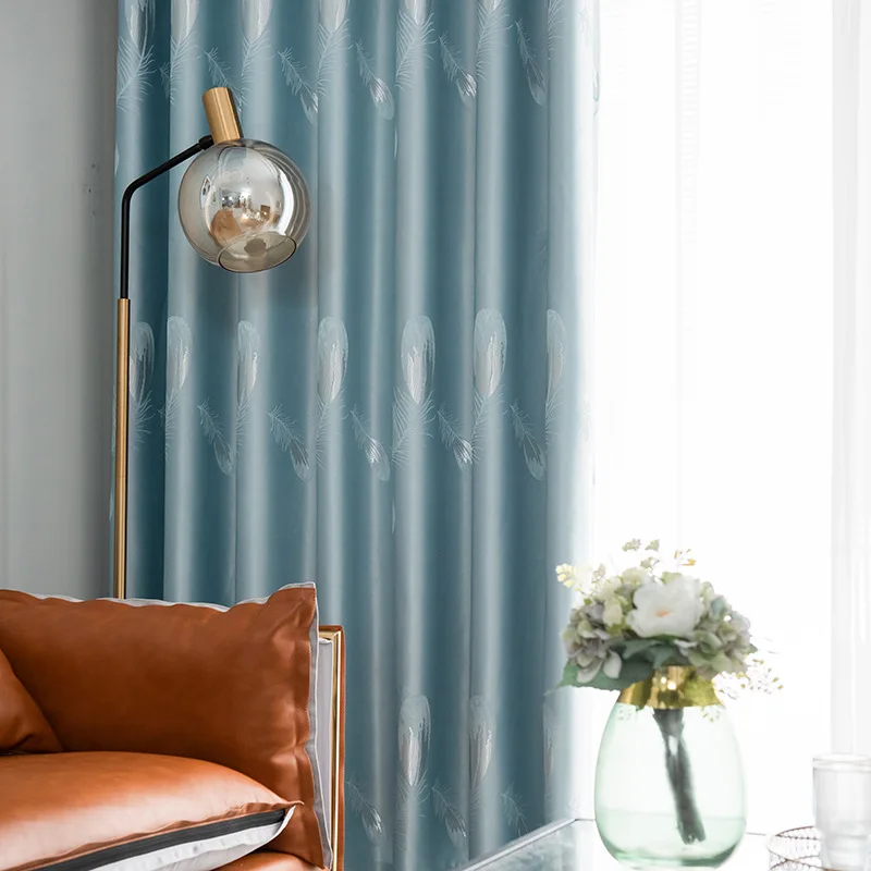 

New Diamond Velvet Jacquard Garden Fresh Modern Simple Curtain Finished Product Customization Curtains for Living Room Bedroom