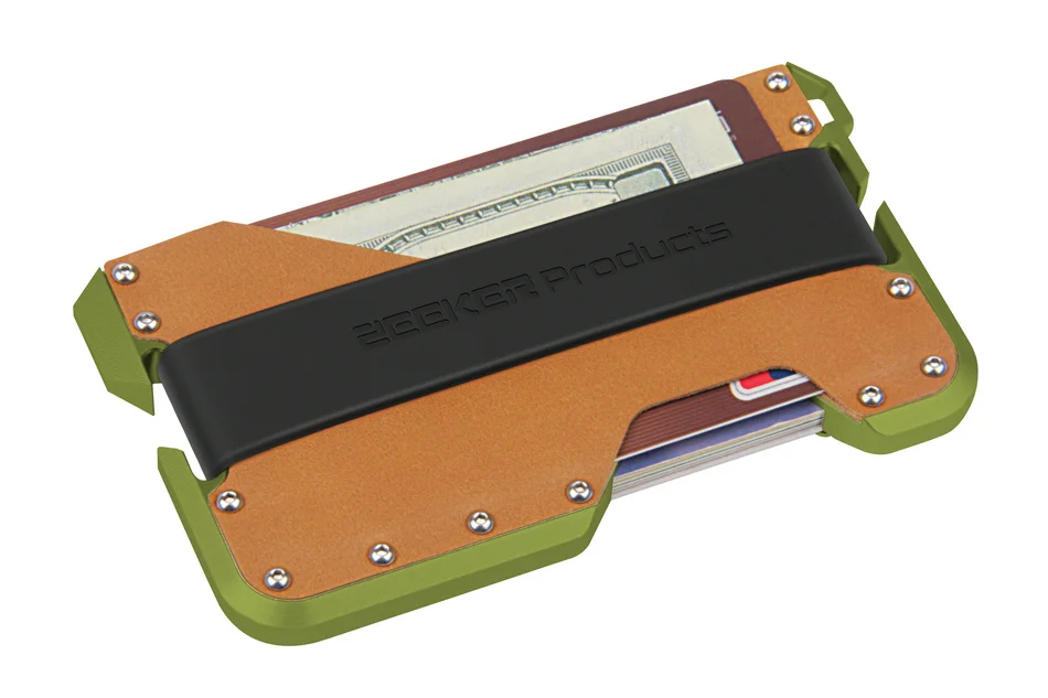 as picture ZEEKER дизайн Алюминиевый металлический RFID блокирующий кредитный держатель для карт из натуральной кожи минималистичный бумажник для карт для мужчин - Цвет: as picture