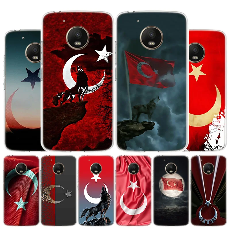 Чехол для телефона с турецким флагом Motorola Moto G9 G8 G7 G6 G5 E6 E5 Plus Play Power + One Action Macro Cover Coque