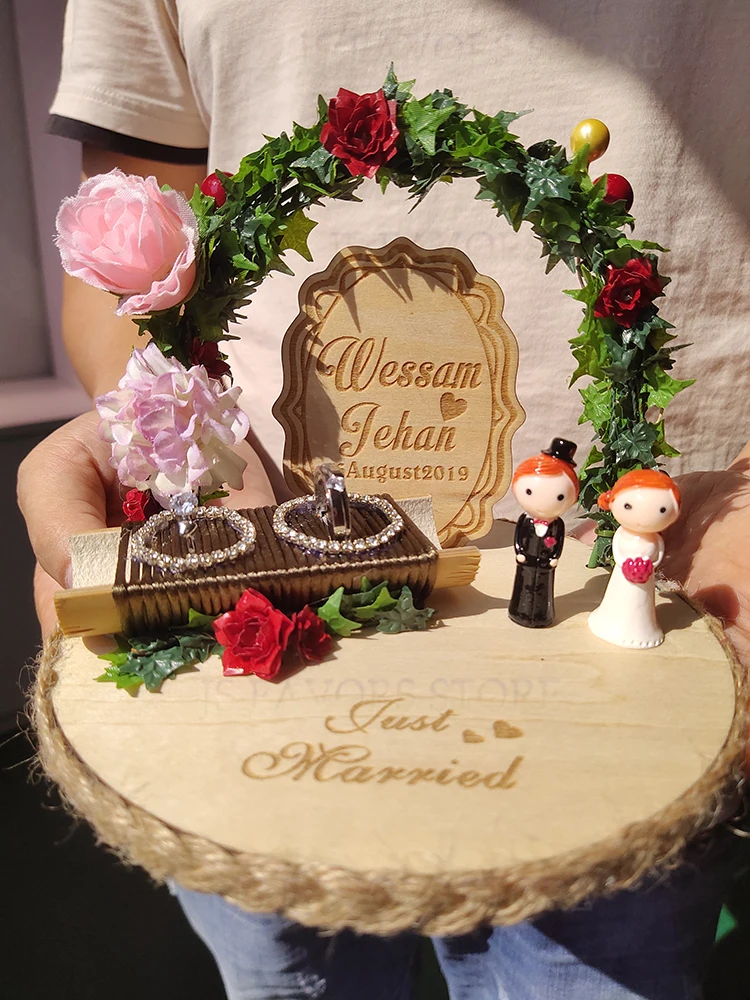 1 шт, заказной, персональный, для помолвки, бракосочетания, предложение, свадебный день, сафлорная АРКА, для невесты, жениха, кольцо, подушка