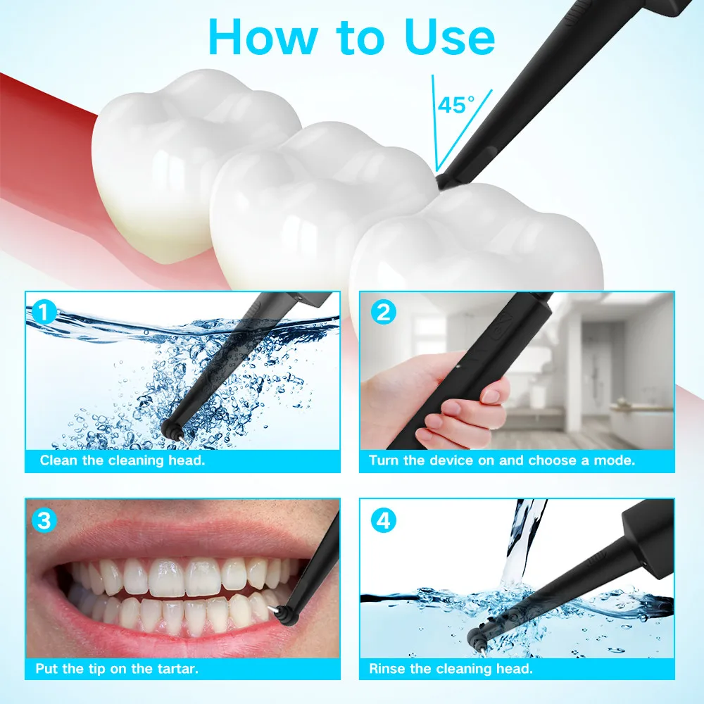 Electric Sonic Oral Irrigator Dental Scaler Tooth Calculus USB Rechargeable Teeth Health Hygiene | Бытовая техника